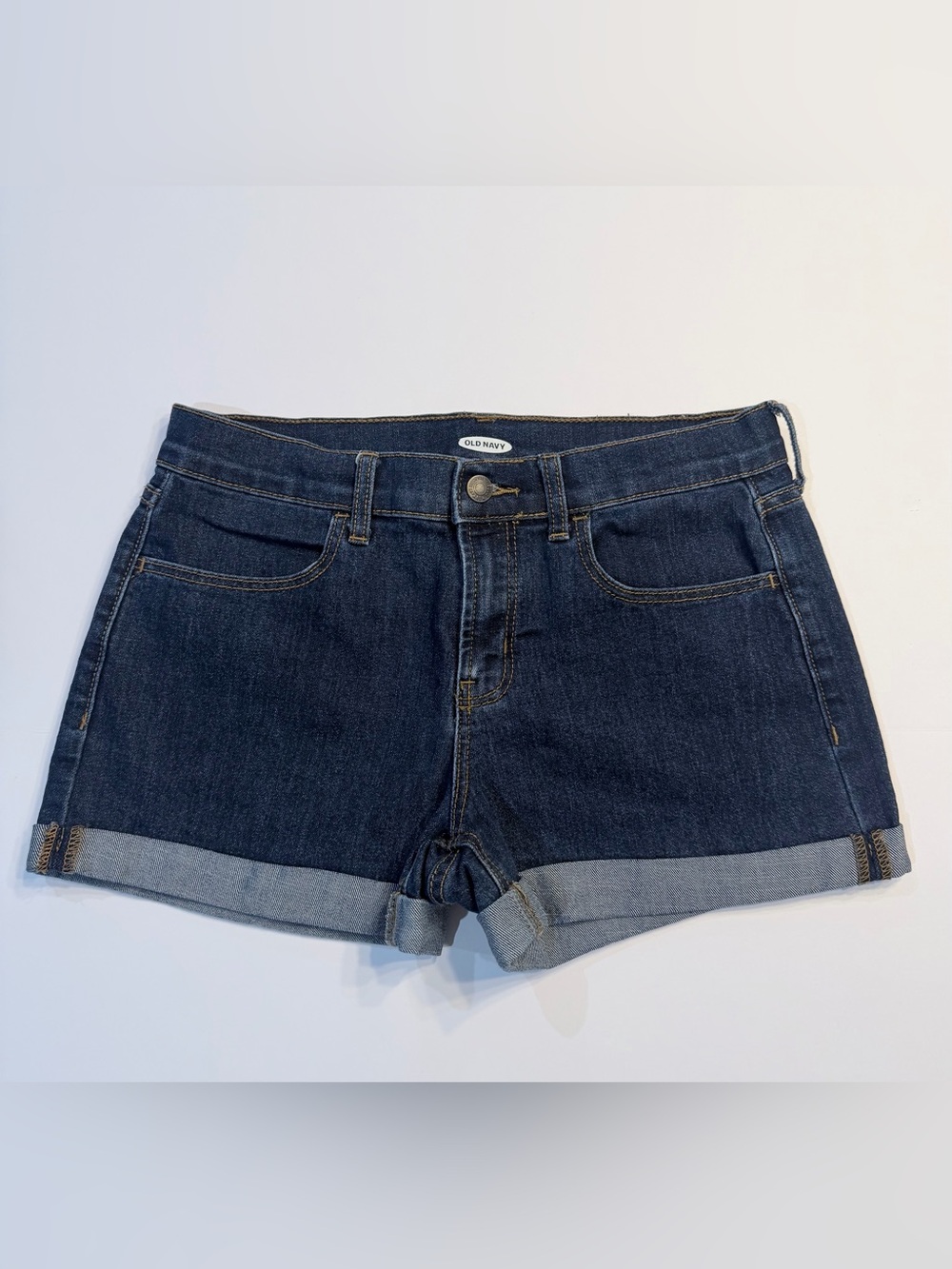 Old Navy Roll Cuff Denim Shorts Dark Blue Jean